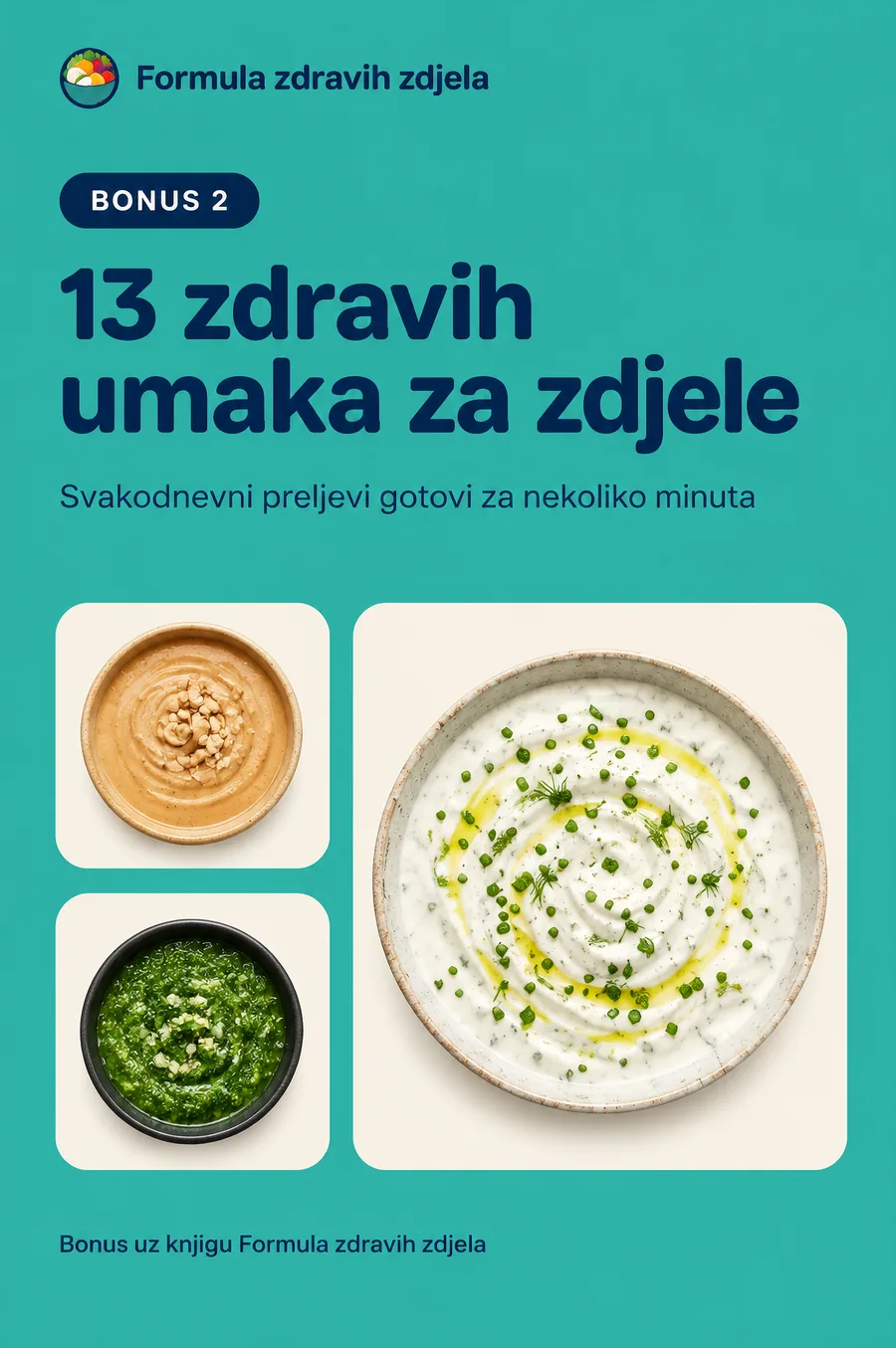 Naslovnica bonus knjige 13 zdravih umaka za zdjele