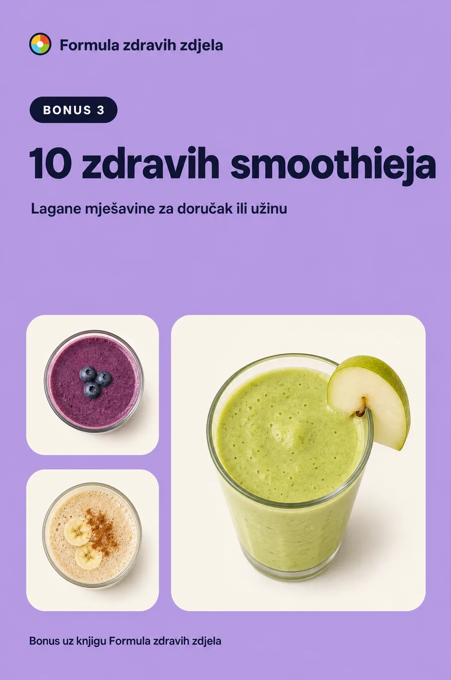 Naslovnica bonus knjige 10 zdravih smoothieja