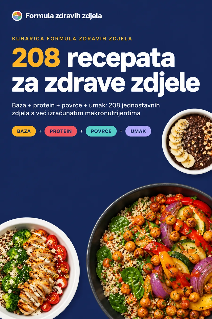 Naslovnica knjige Formula zdravih zdjela – 208 recepata